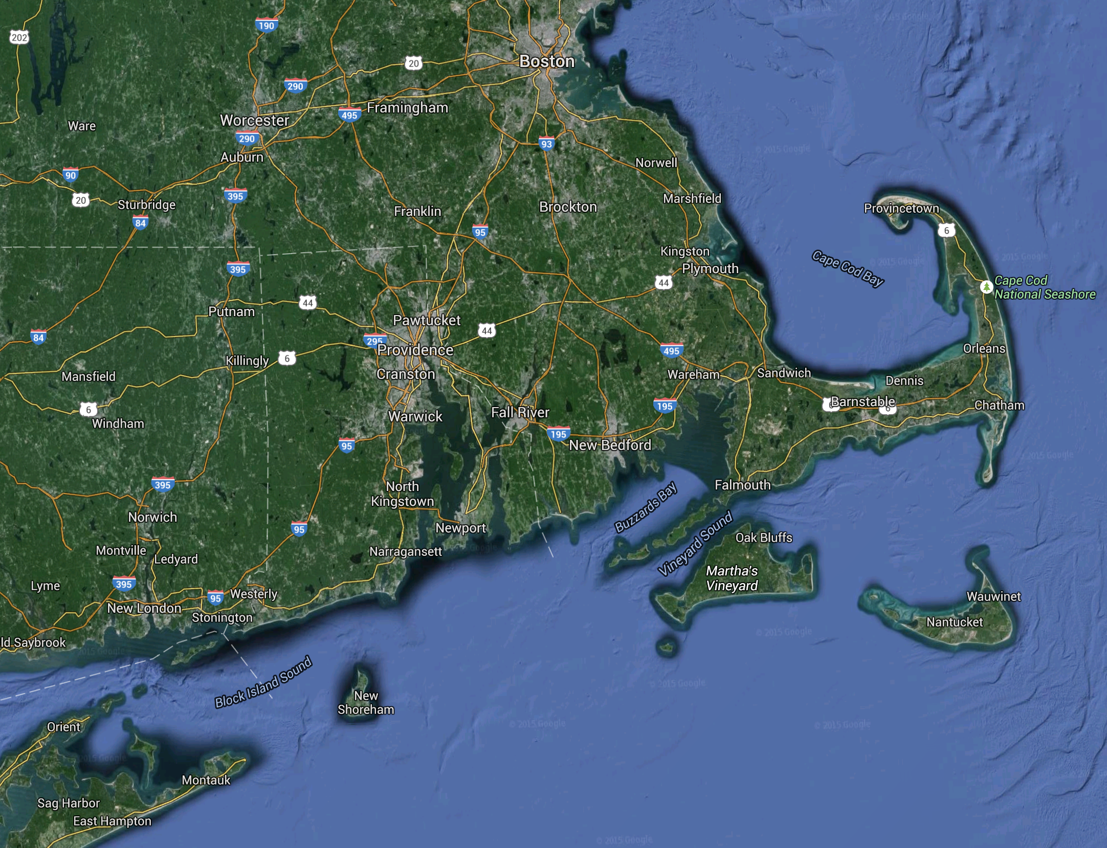 Map of Nantucket and Martha's Vineyard